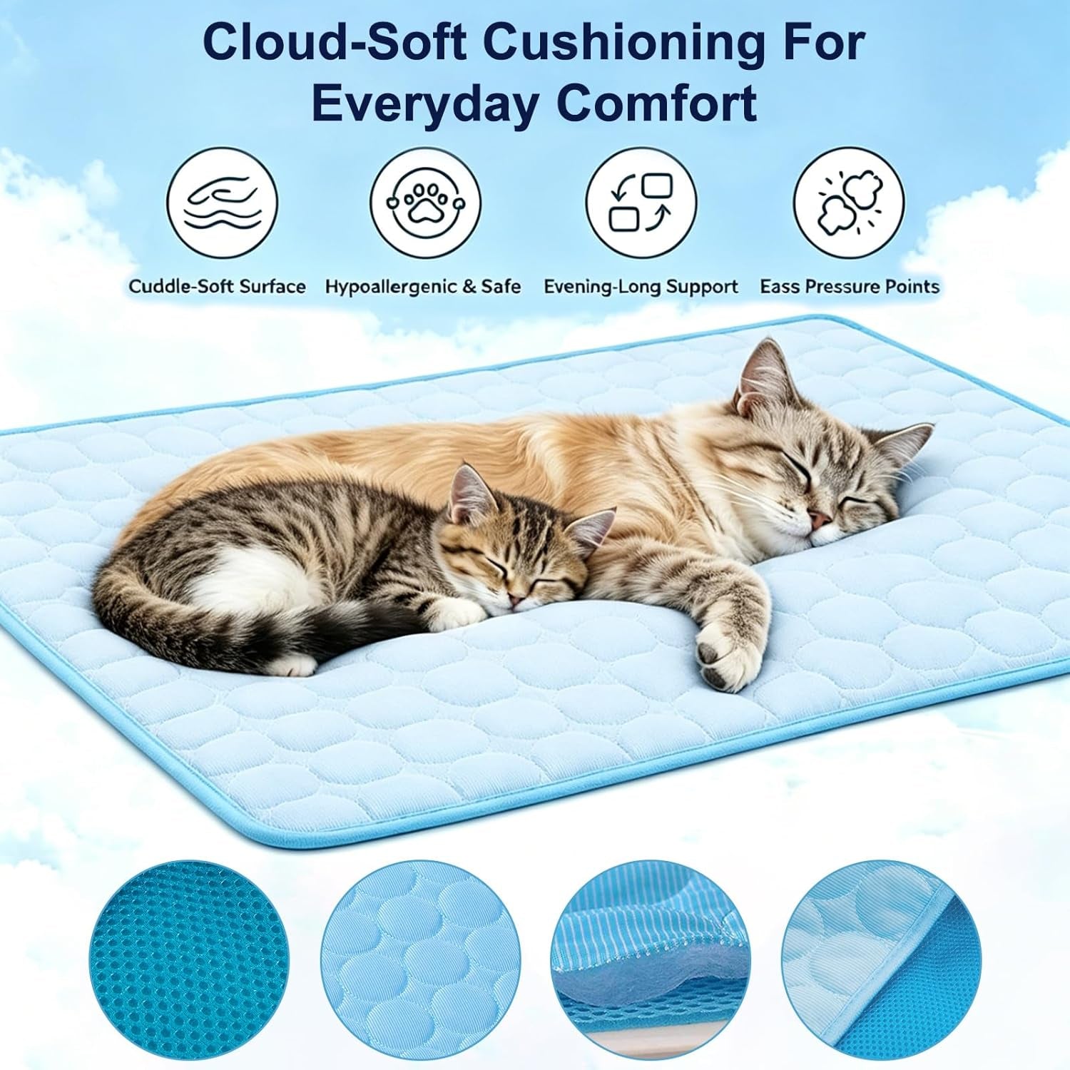 Dog Cooling Mat 22"X28" Q-Max>0.4, Absorbent & Pressure-Activated Self-Cooling, Non-Slip Scratch Resistant, Washable Cooling Mat for Dogs, Cooling Pad for Dog Bed Mats for Car Crate Patio Outdoor