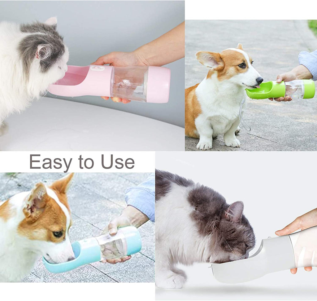 Dog Water Bottles for Walking, Travel Pet Water Bottle with Pouch for Dogs, Portable Dog Water Bottles Dispenser for Hiking Outdoor Activities (Pink with Holder Bag)