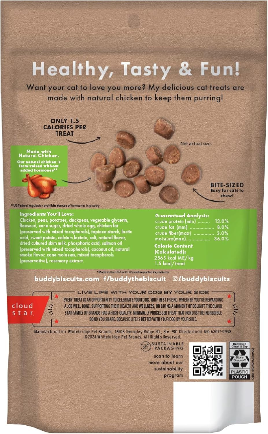 Soft & Chewy Grain Free Cat Treats, Chicken, 3 Oz. Pouch